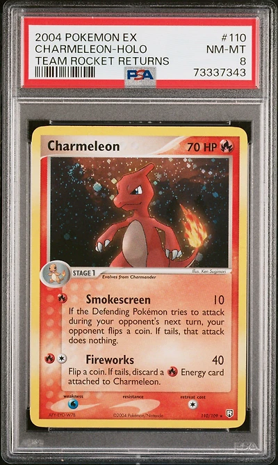 2004 Pokemon Ex Team Rocket Returns 110 Charmeleon PSA 8