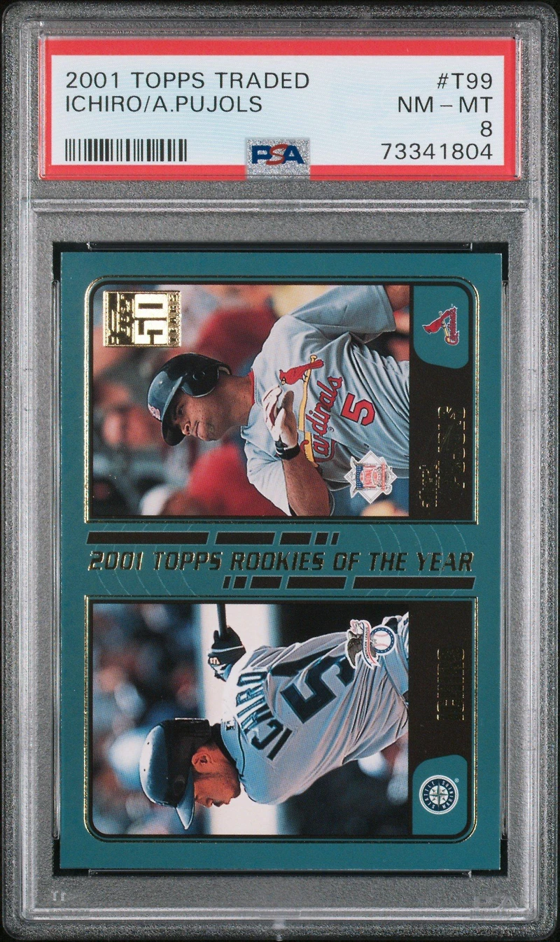 2001 Topps Traded T99 Ichiro/albert Pujols PSA 8