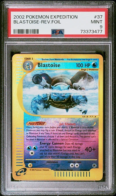 2002 Pokemon Expedition Blastoise-reverse Foil PSA 9