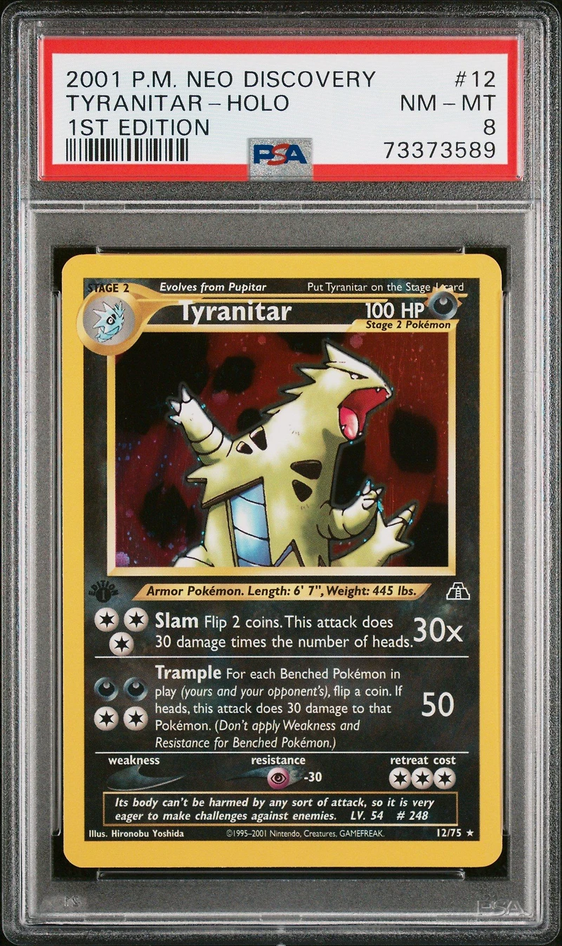 2001 Pokemon Neo Discovery 12 Tyranitar-holo 1st Edition PSA