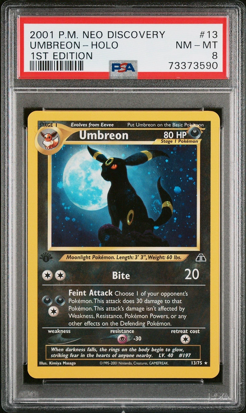 2001 Pokemon Neo Discovery 13 Umbreon-holo 1st Edition PSA 8