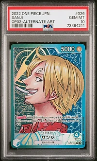 2022 One Piece Japanese Op02-paramount War 026 Sanji Alternate Art PSA 10
