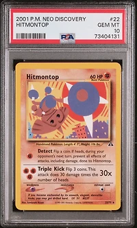 2001 Pokemon Neo Discovery 22 Hitmontop PSA 10