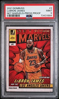 2021 Panini Donruss Net Marvels 2 Lebron James Press Proof PSA 9