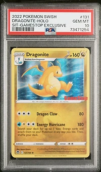 2022 Pokemon Sword & Shield Silver Tempest 131 Dragonite-holo Gamestop Exclusive PSA