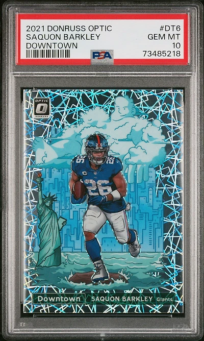 2021 Panini Donruss Optic Downtown Dt6 Saquon Barkley PSA 10