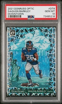 2021 Panini Donruss Optic Downtown Dt6 Saquon Barkley PSA 10