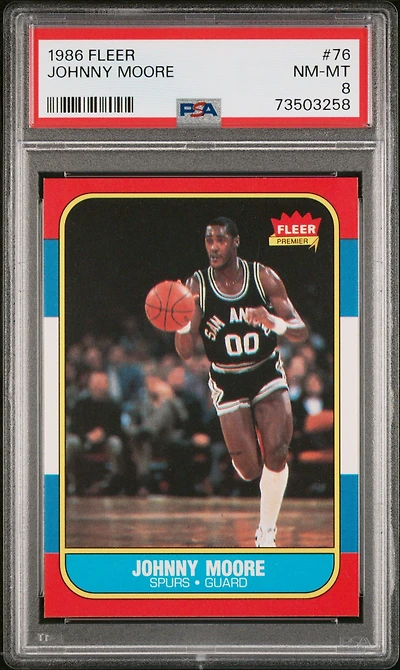 1986 Fleer 76 Johnny Moore PSA 8