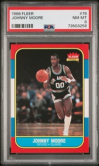 1986 Fleer 76 Johnny Moore PSA 8