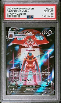 2023 Pokemon Sword And Shield Crown Zenith Gg45 Fa/deoxys Vmax PSA