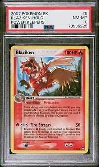 2007 Pokemon Ex Power Keepers 5 Blaziken-holo PSA 8