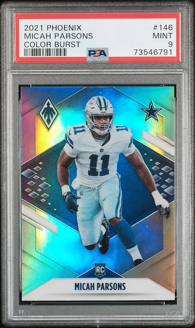 2021 Panini Phoenix 146 Micah Parsons Color Burst PSA 9