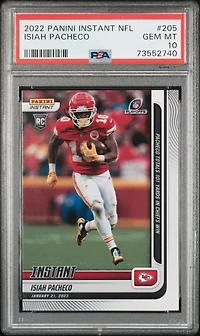 2022 Panini Instant Nfl 205 Isiah Pacheco PSA 10
