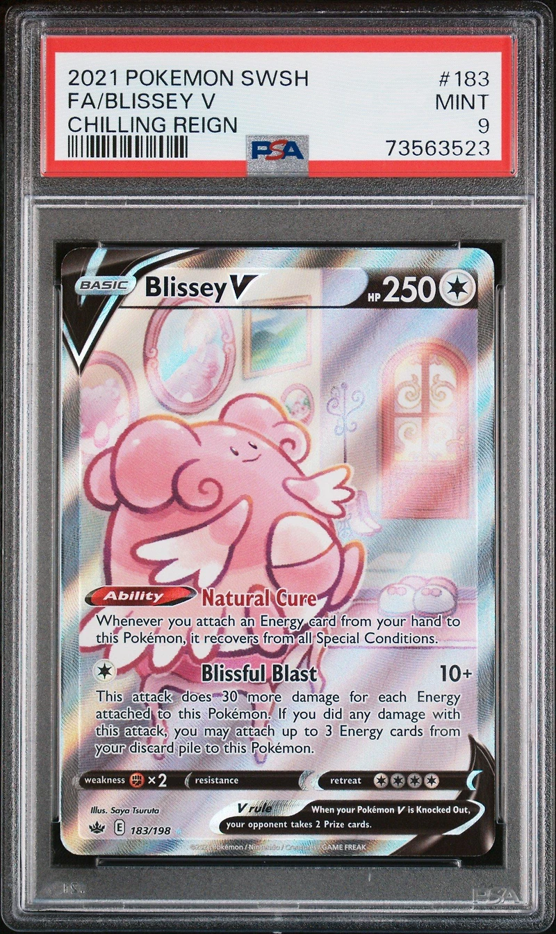 2021 Pokemon Sword & Shield Chilling Reign 183 Full Art/blissey V PSA