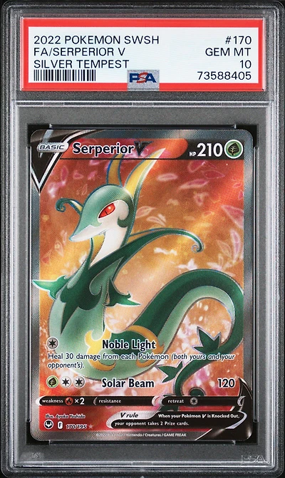 2022 Pokemon Sword & Shield Silver Tempest 170 Fa/serperior V PSA 10