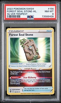 2022 Pokemon Sword & Shield Silver Tempest 156 Forest Seal Stone-holo PSA 8