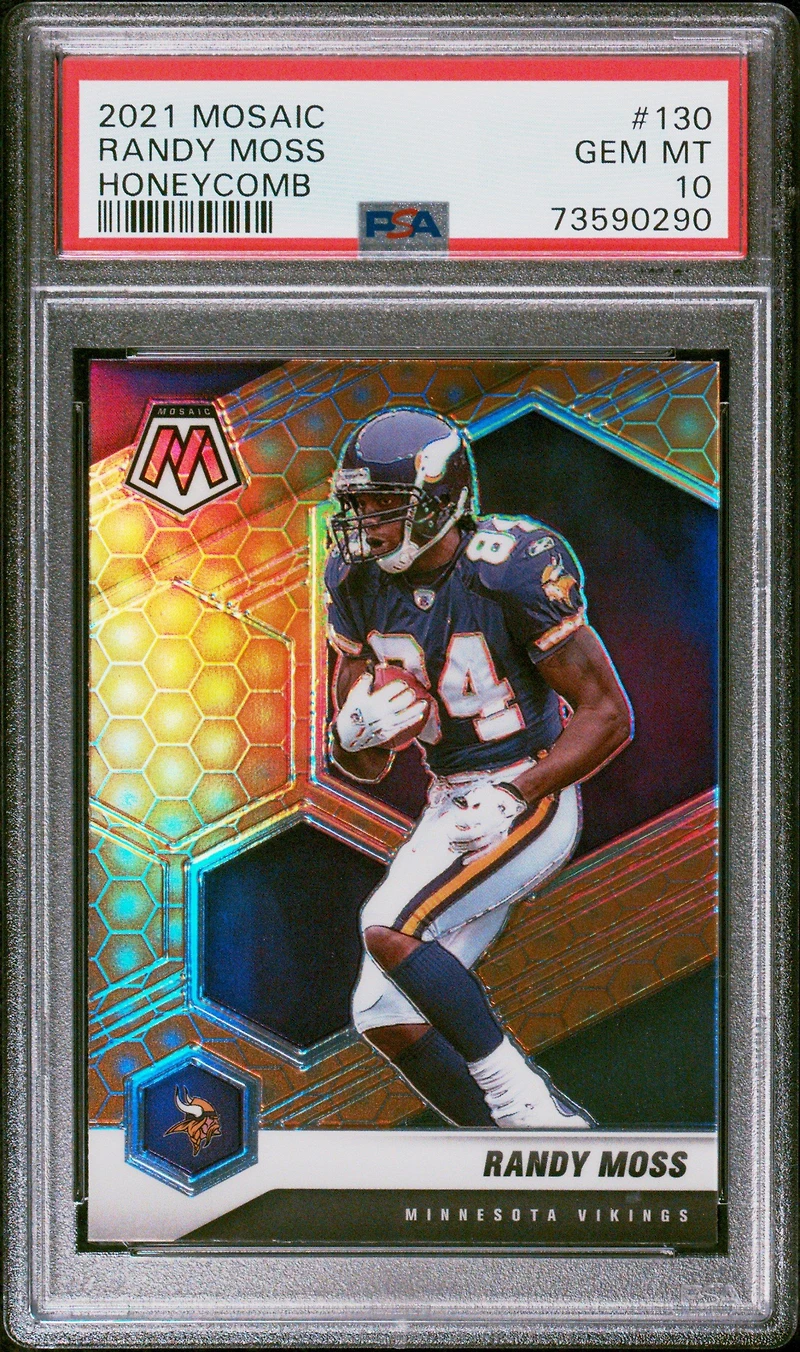 2021 Panini Mosaic 130 Randy Moss Honeycomb PSA 10