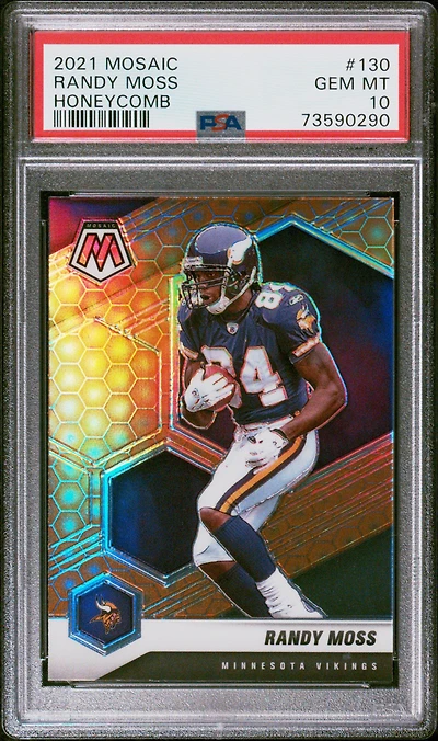 2021 Panini Mosaic 130 Randy Moss Honeycomb PSA 10