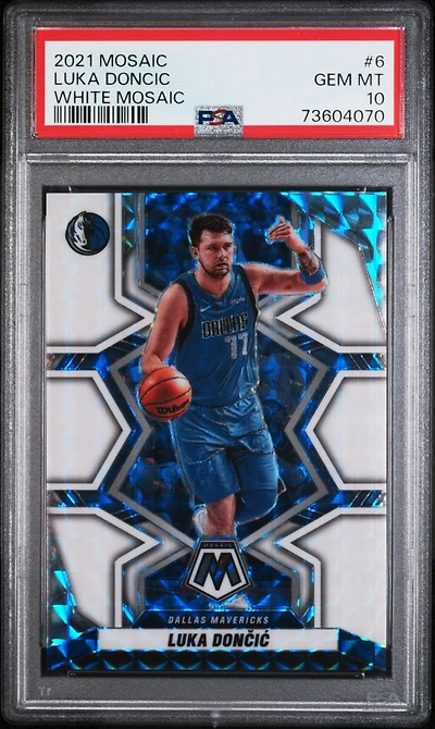 2021 Panini Mosaic 6 Luka Doncic White Mosaic PSA 10