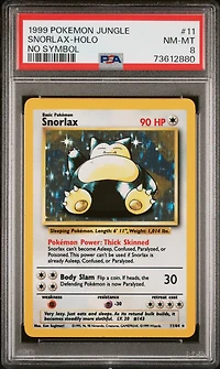 1999 Pokemon Jungle 11 Snorlax-holo No Symbol PSA 8