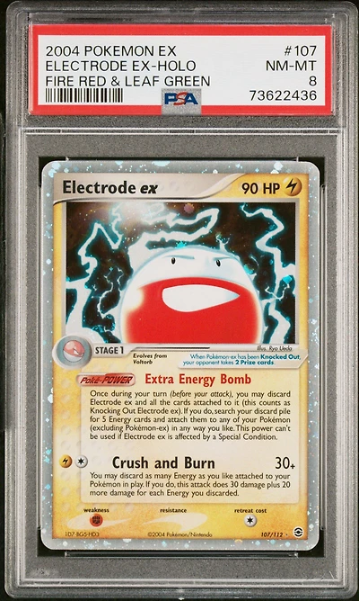 2004 Pokemon Ex Fire Red & Leaf Green 107 Electrode Ex-holo PSA 8