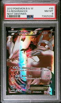 2012 Pokemon Black & White Next Destinies 95 Full Art/reshiram Ex PSA 8