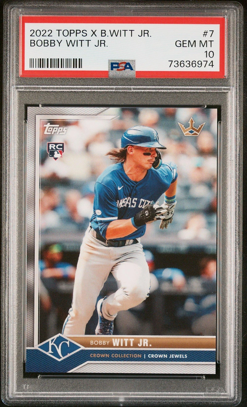 2022 Topps X Bobby Witt Jr. Crown Collection 7 Bobby Witt Jr. PSA 10