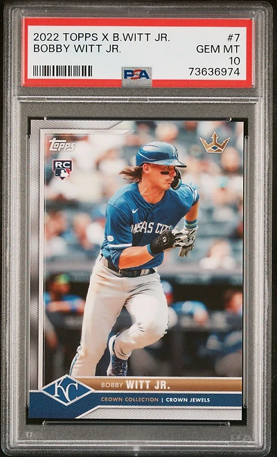 2022 Topps X Bobby Witt Jr. Crown Collection 7 Bobby Witt Jr. PSA 10