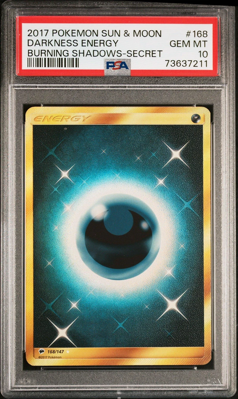 2017 Pokemon Sun & Moon Burning Shadows 168 Darkness Energy PSA 10