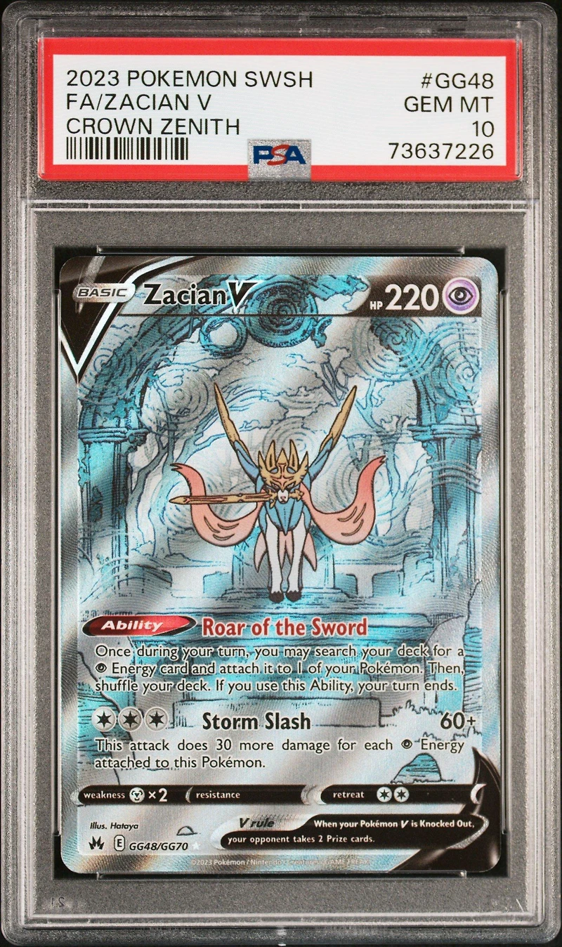 2023 Pokemon Sword And Shield Crown Zenith Gg48 Fa/zacian V PSA 10
