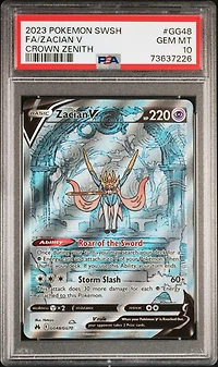 2023 Pokemon Sword And Shield Crown Zenith Gg48 Fa/zacian V PSA 10