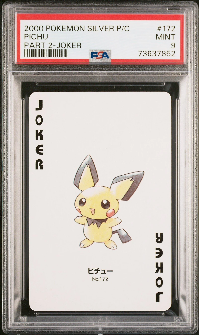 2000 Pokemon Silver Version Part 2 Playing Cards 172 Pichu Joker PSA 9
