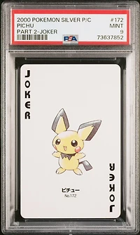 2000 Pokemon Silver Version Part 2 Playing Cards 172 Pichu Joker PSA 9