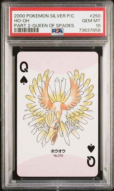 2000 Pokemon Silver Version Part 2 Playing Cards 250 Ho-oh Queen Of Spades PSA 10