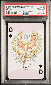 2000 Pokemon Silver Version Part 2 Playing Cards 250 Ho-oh Queen Of Spades PSA 10