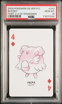 2000 Pokemon Silver Version Part 2 Playing Cards 242 Blissey 4 Of Diamonds PSA 10