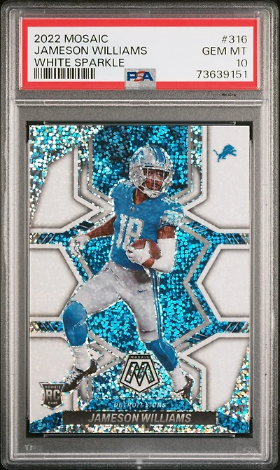 2022 Panini Mosaic 316 Jameson Williams White Sparkle PSA 10