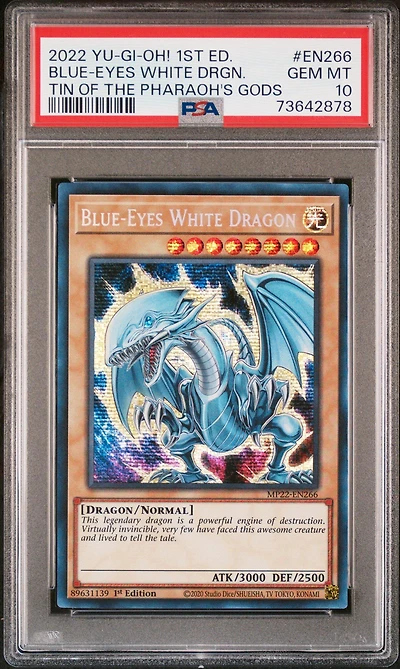 2022 Yu-gi-oh! Tin Of The Pharaoh's Gods En266 Blue-eyes White Dragon 1st Edition PSA