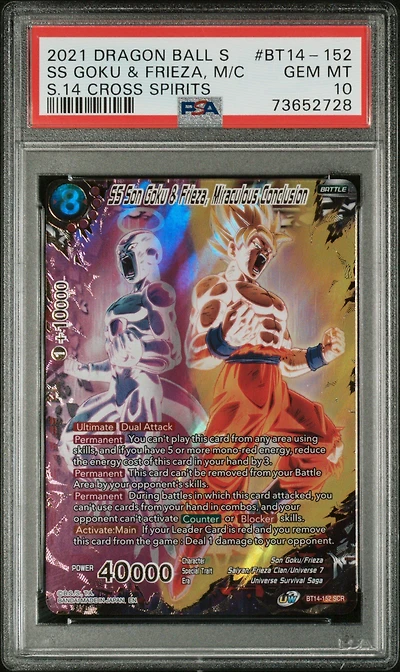 2021 Dragon Ball Super Card Game Series 14 Cross Spirits Bt14-152 Goku/frieza, Cnclsn PSA 10