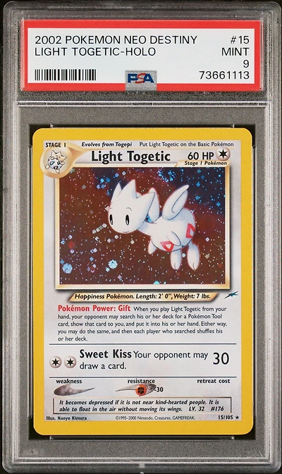 2002 Pokemon Neo Destiny 15 Light Togetic-holo PSA