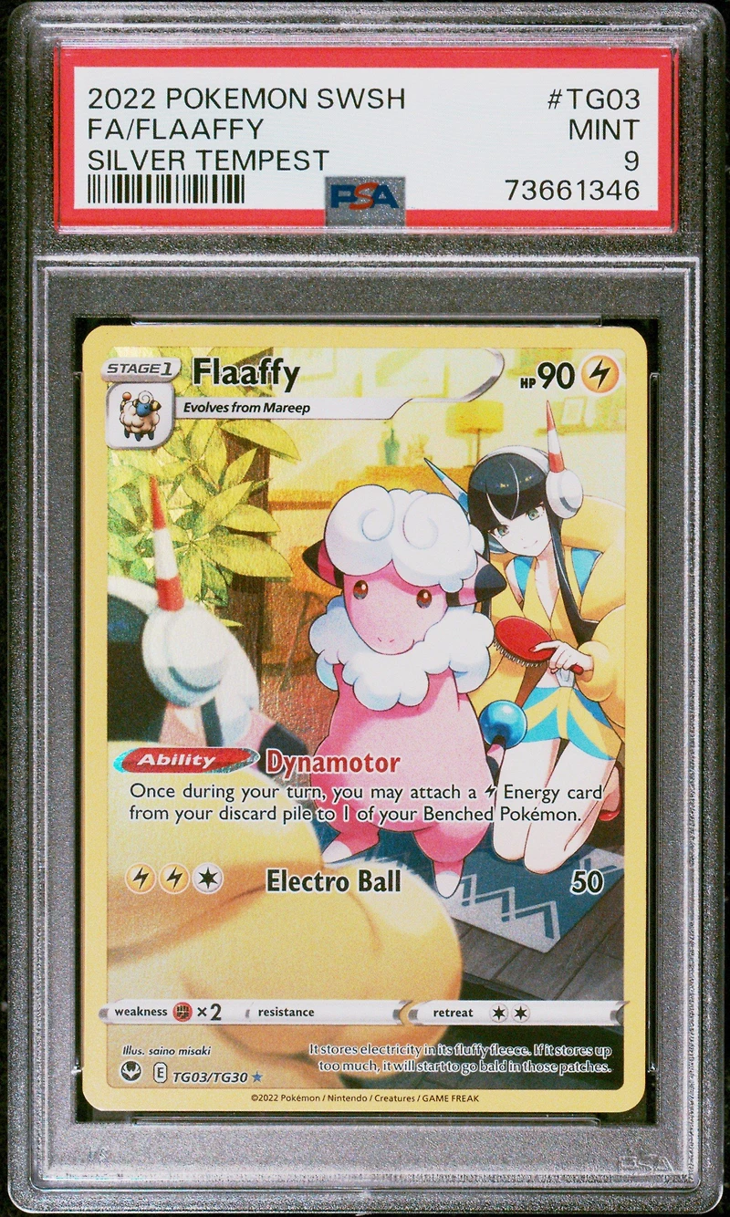 2022 Pokemon Sword & Shield Silver Tempest Tg03 Fa/flaaffy PSA 9