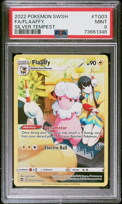2022 Pokemon Sword & Shield Silver Tempest Tg03 Fa/flaaffy PSA 9