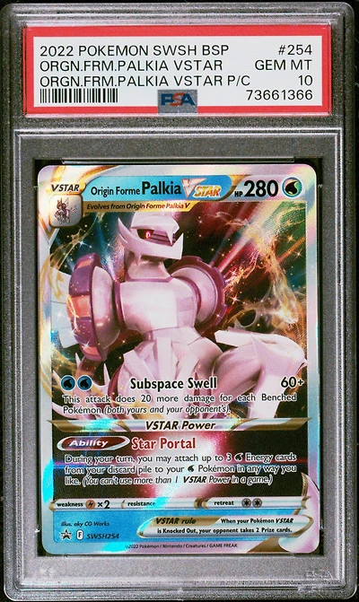 2022 Pokemon Swsh Black Star Promo 254 Origin Forme Palkia Vstar Origin Forme Palkia Vstar Premium Collection PSA 10