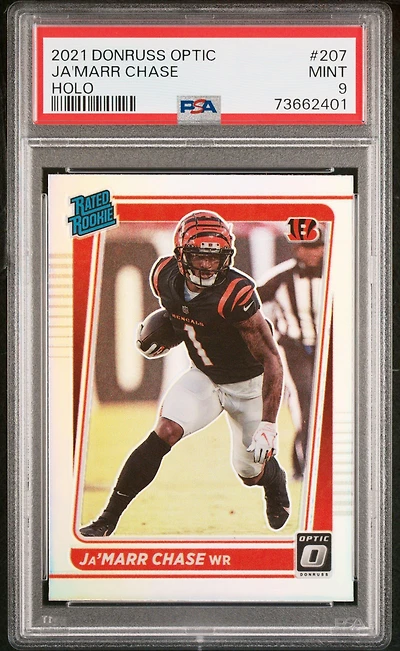 2021 Panini Donruss Optic 207 Ja'marr Chase Holo PSA 9