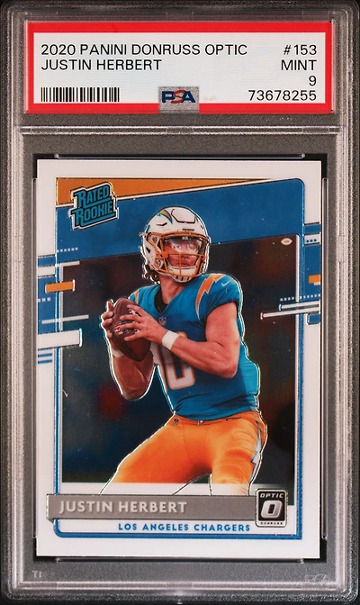 2020 Panini Donruss Optic 153 Justin Herbert PSA