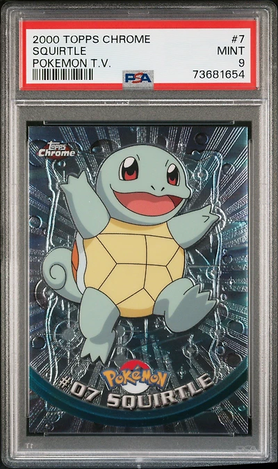 2000 Topps Chrome Pokemon T.v. 7 Squirtle PSA 9