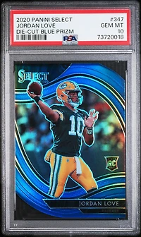 2020 Panini Select Jordan Love Die-cut Blue Prizm PSA