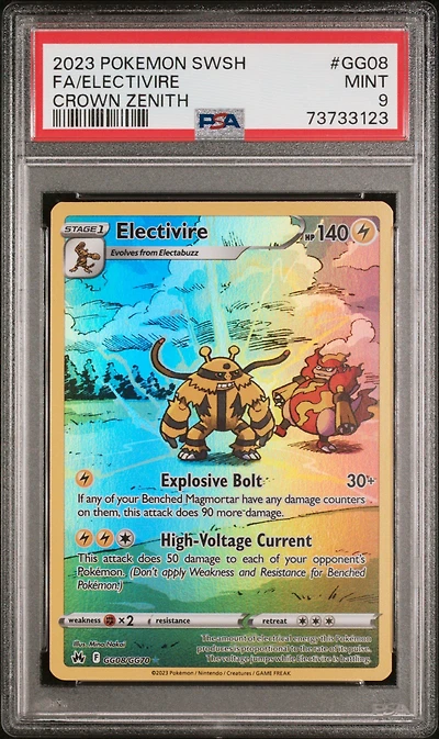2023 Pokemon Sword And Shield Crown Zenith Gg08 Full Art/electivire PSA