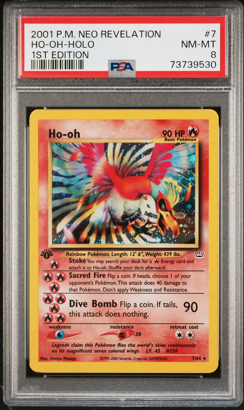 2001 Pokemon Neo Revelation 1st Edition 7 Ho-oh-holo PSA 8
