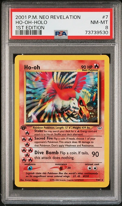 2001 Pokemon Neo Revelation 1st Edition 7 Ho-oh-holo PSA 8